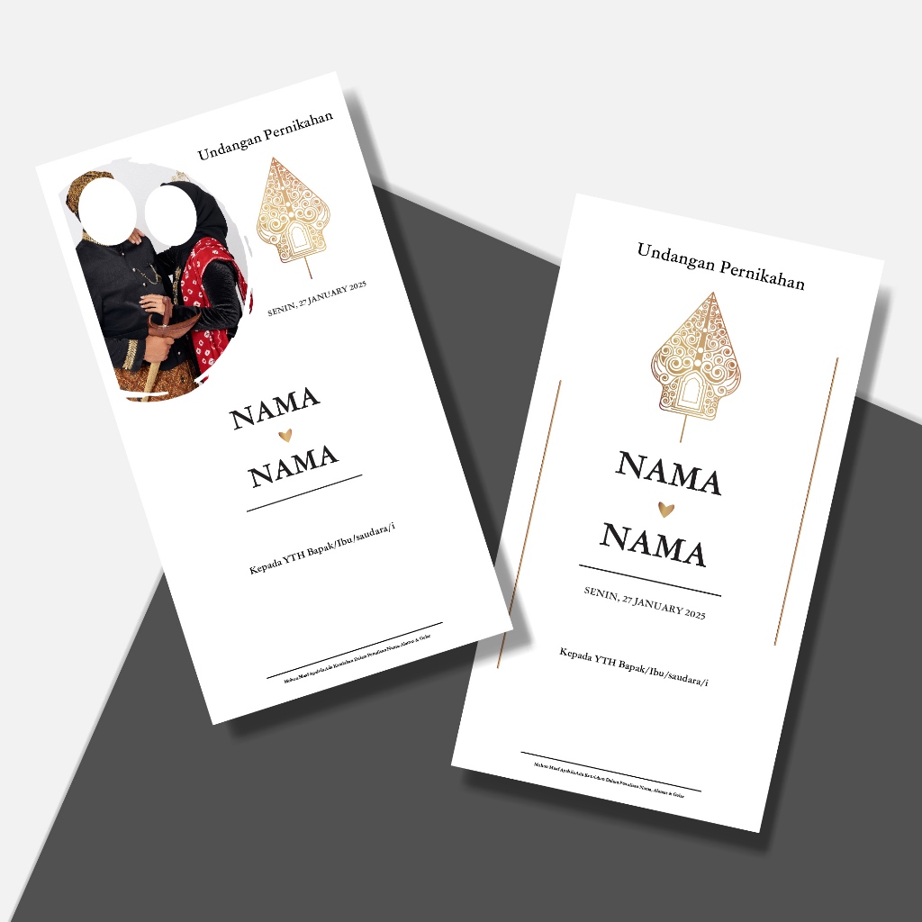 Undangan Pernikahan Wayang Elegan Aesthetic Undangan Khitanan Tema Wayang - Undangan Custom