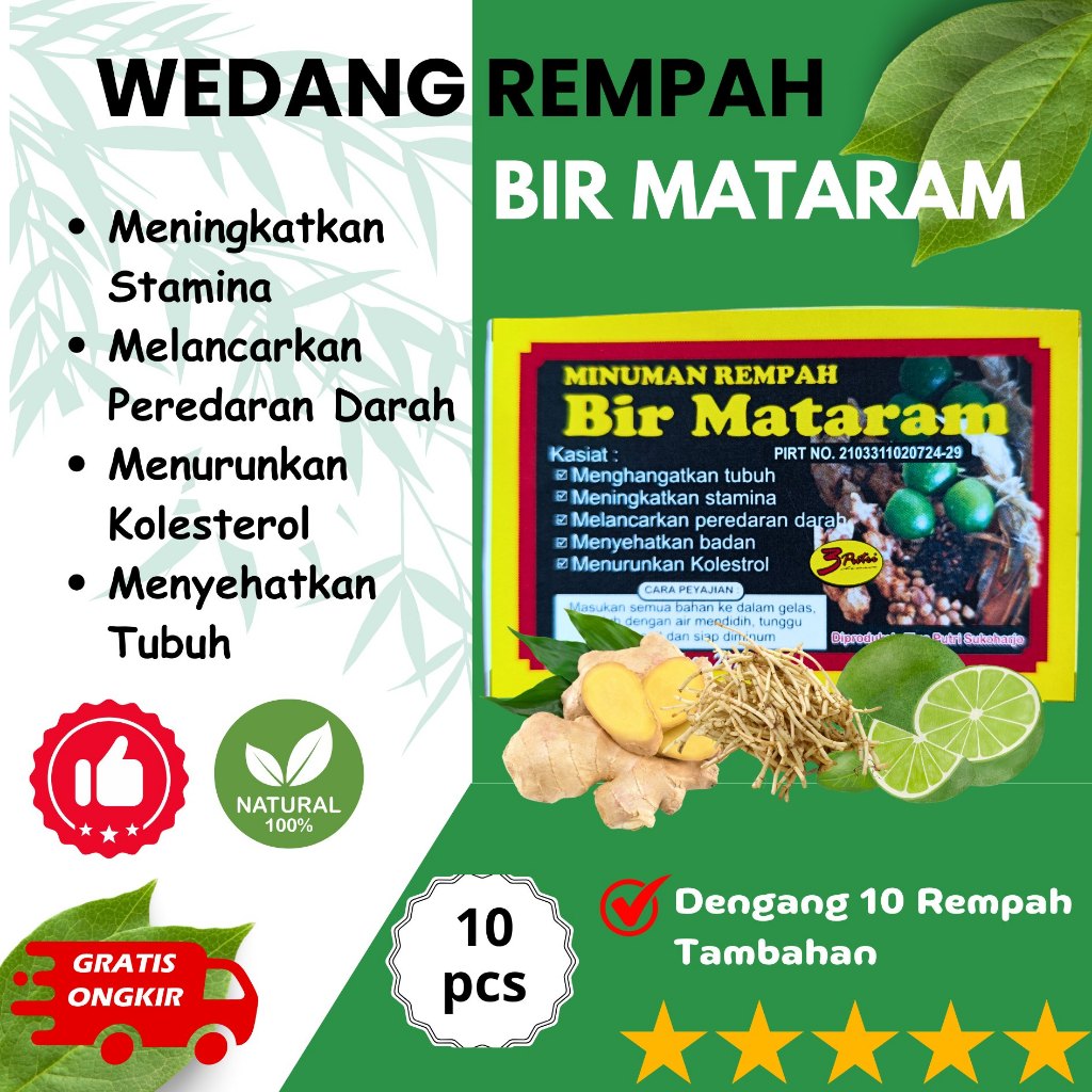 

Bir Mataram Minuman Rempah Wedang - Wedang Bir Mataram isi 10 pcs Bisa request gula dan tanpa gula