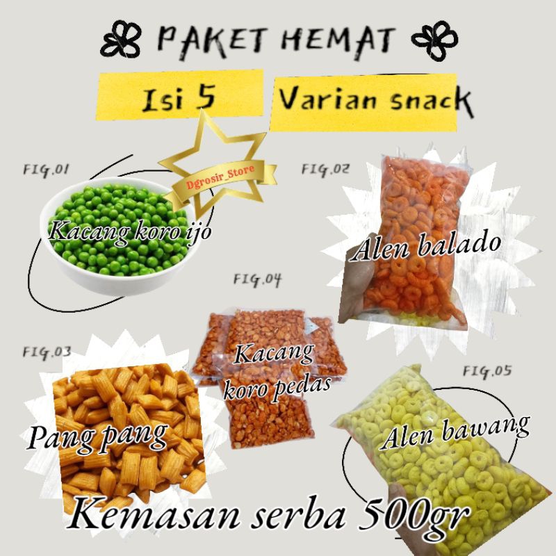 

Paket Hemat Aneka Snack 5 varian serba 500g