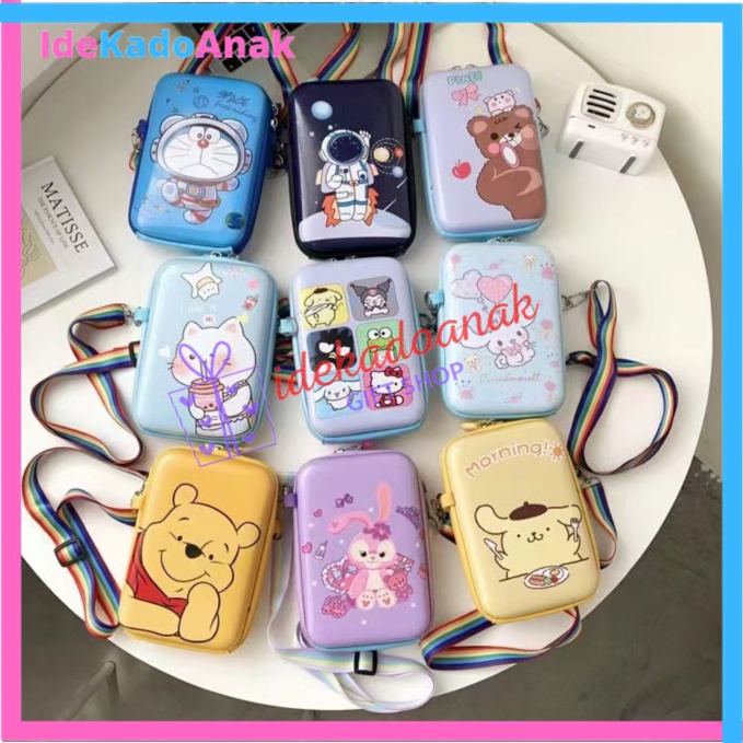 KODE X36W Tas Dompet HP Selempang Anak Perempuan Laki Import Karakter Kartun Lucu Remaja ABG Wanita 
