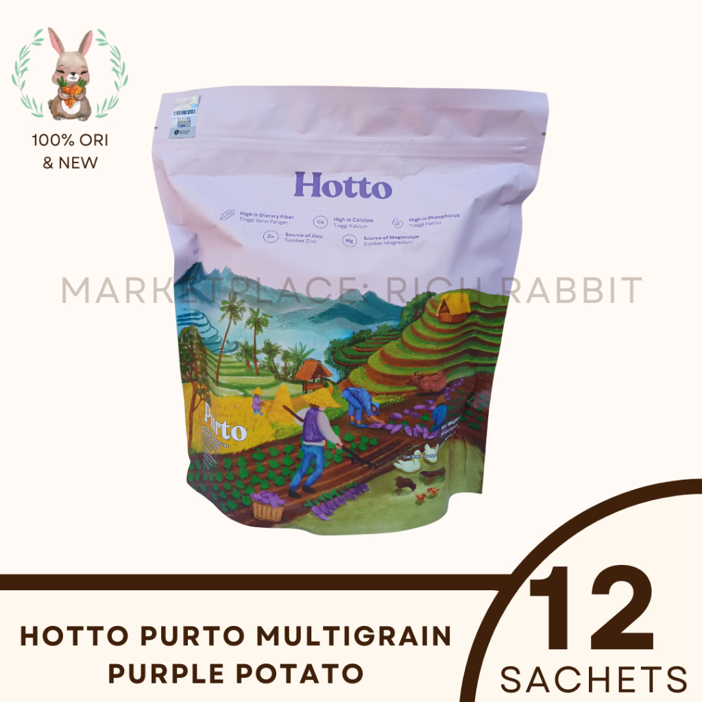 

Hotto Purto Multigrain Purple Potato Promo Suplemen Cemilan Sehat Meal Replacement Diet ORI 1 Pouch Sachet