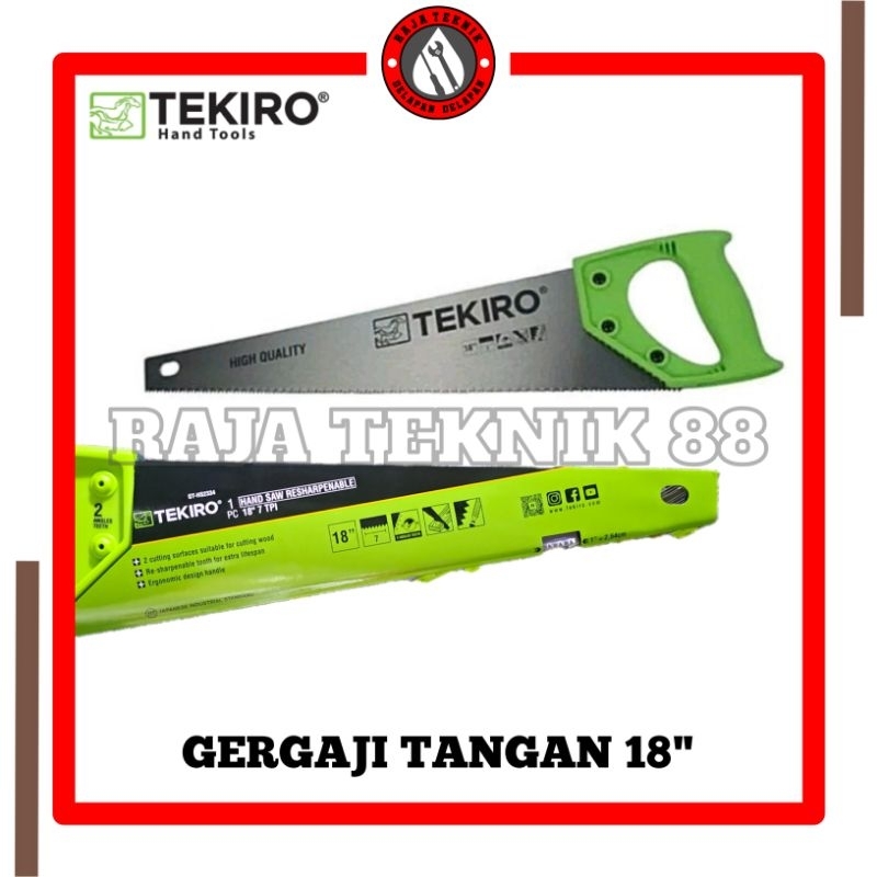 Tekiro Gergaji Kayu/Gergaji Tangan Gagang Plastik 18"