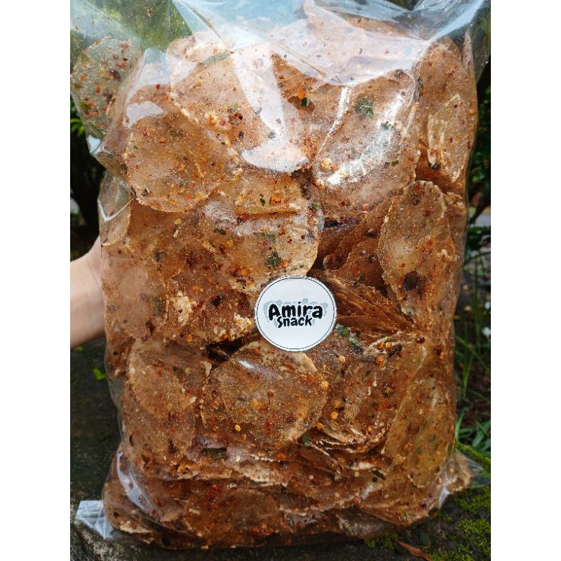 

PROMO 1kg KRIPCA pedas extra daun jeruk by Amira snack Cemilan Camilan Makanan ringan