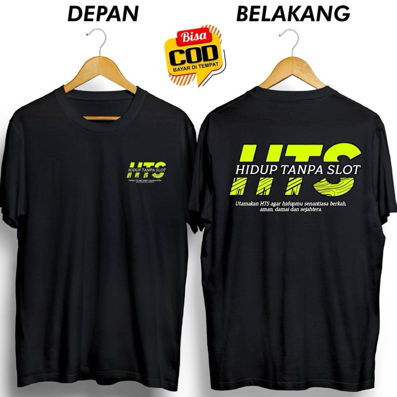 KAOS DISTRO PRIA HTS HIDUP TANPA SLOT // KAOS PRIA KATA KATA KEKINIAN