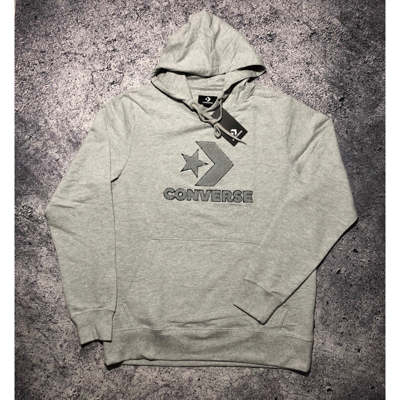 HOODIE CONVERSE EMBROIDERED LOOSE CHEVRON GREY