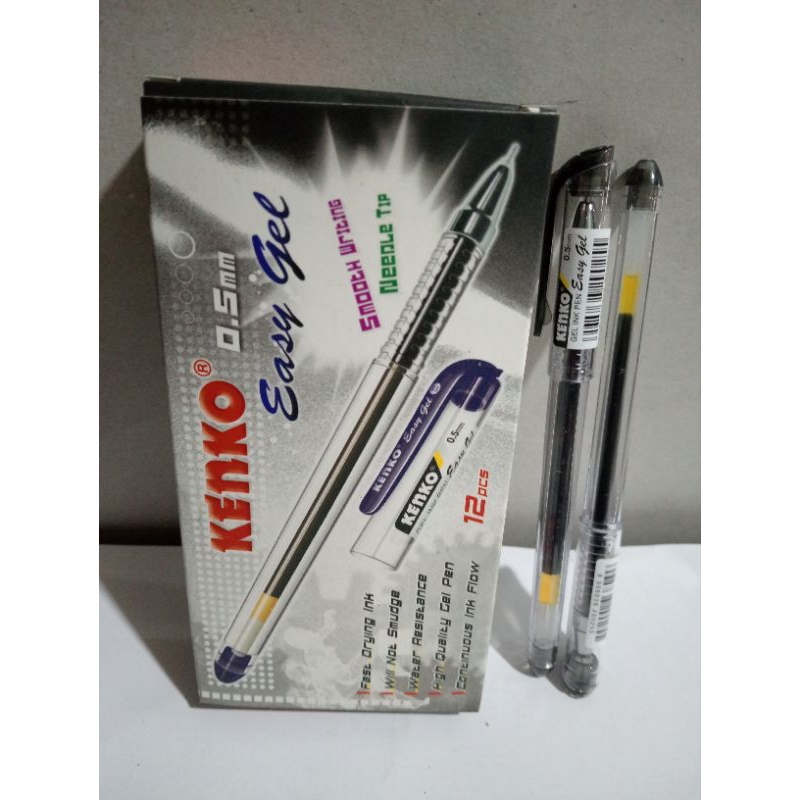 

1 Kotak isi 12 Pcs Pena Kenko Tinta Easy gel 0.5 Warna Hitam