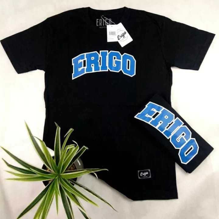 Kaos Erigo T-shirt ERIGO APPAREL SABLONAN BIRU Kaos Distro Pria Lengan Pendek Hitam Kaos Distro Pria