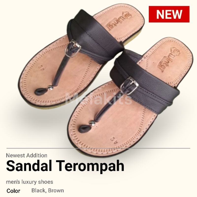 Sandal Terompah Sandal Jepit Pria Kulit Asli