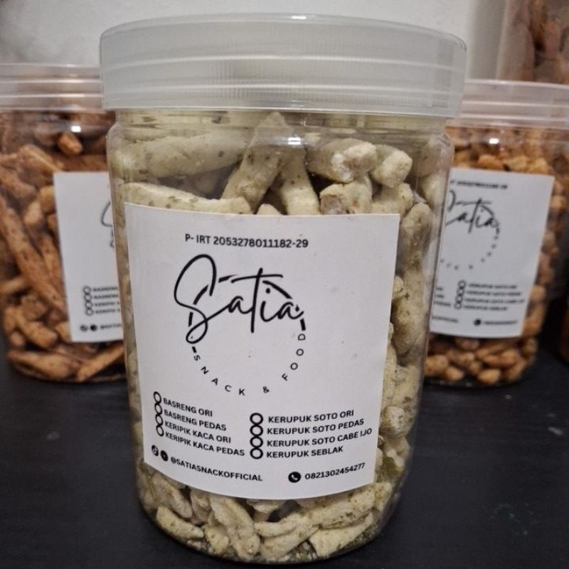 

Satia Snack : Basreng Original Daun Jeruk Jar 800 ml (265gr)