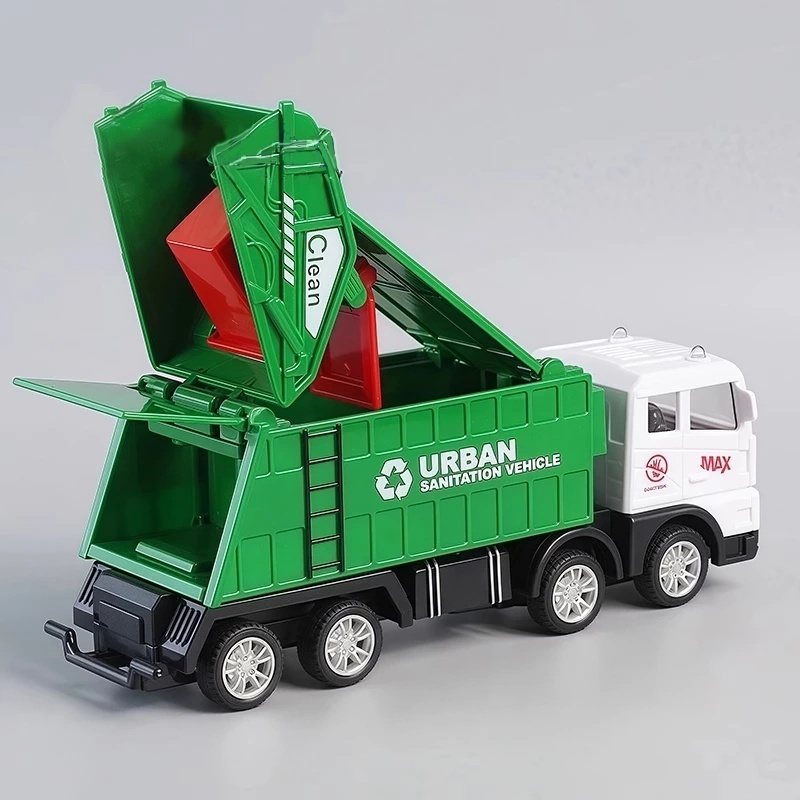 

Mainan Diecast Mobil Metal Garbage Truck Truk Sampah Pull Back - Edukasi Kendaraan Kebersihan Kota