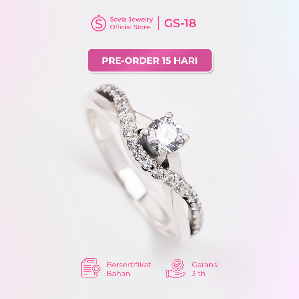 [GLAMOUR SERIES] - Sovia Jewelry GS-18 Cincin Custom Emas Putih/ Kuning Kadar 5% - 75% Cincin Lamara