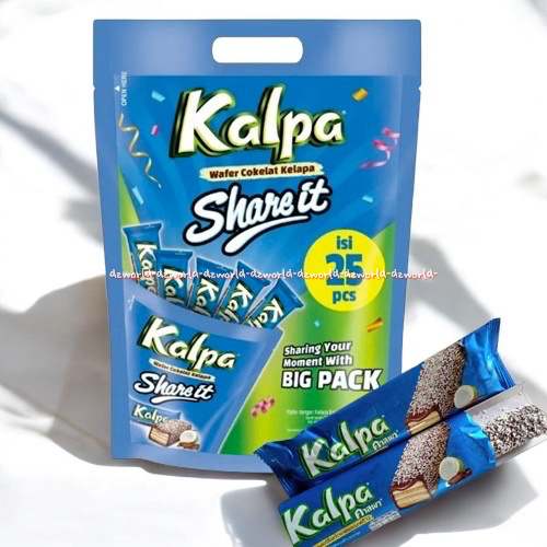 

Kalpa 25pcs Wafer Cokelat Kelapa Share It Snack Wafer Salut Coklat Dan Taburan Parutan Kelapa