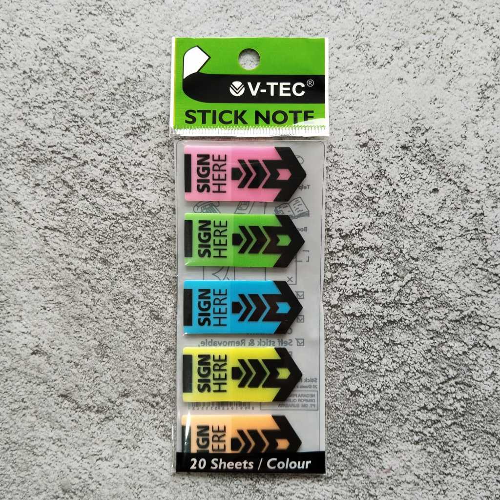 

Sticky notes sign here SN-502, sign here besar 5 warna, sign here isi 100 lembar