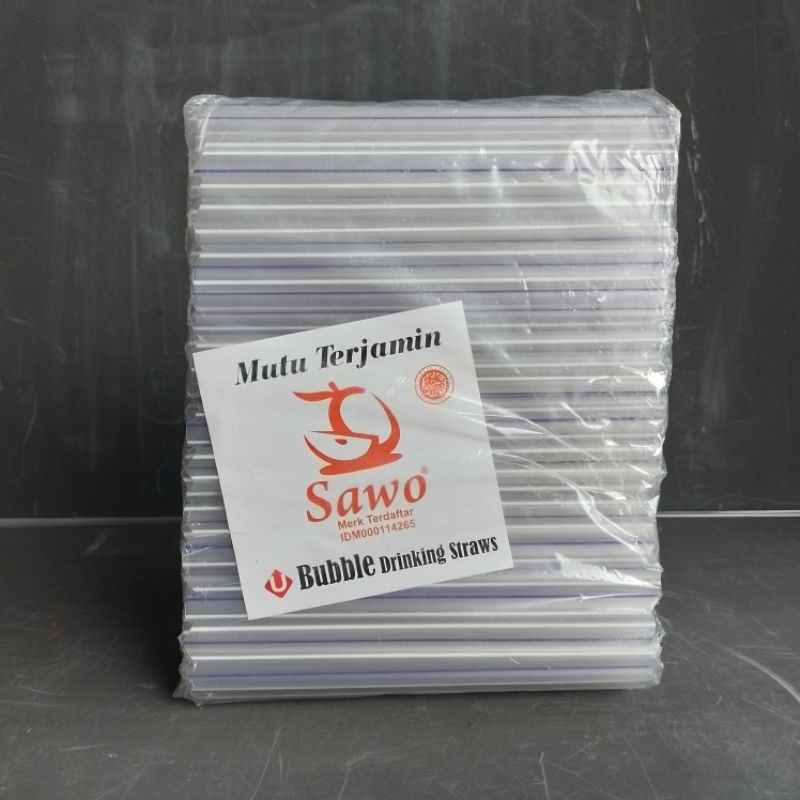 Sedotan Bubble Tea Sawo 8mm Bening ( Pak ) [ Original ]