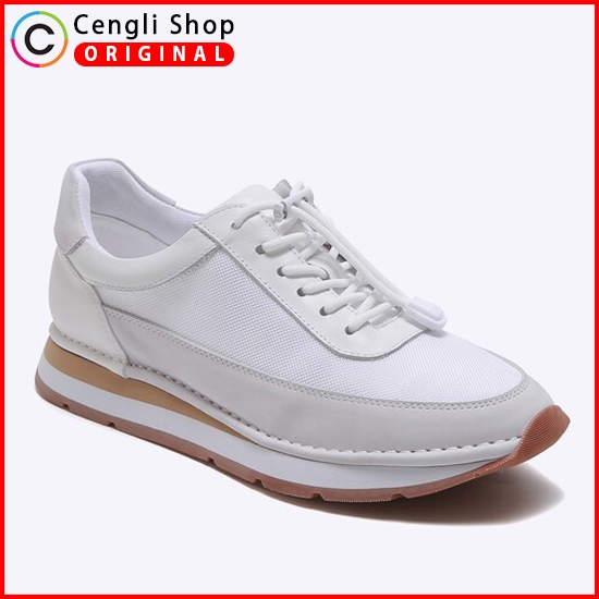 EM63 EVERBEST SEPATU SNEAKER PRIA ORIGINAL SNEAKERS KULIT CASUAL KETS PUTIH WHITE