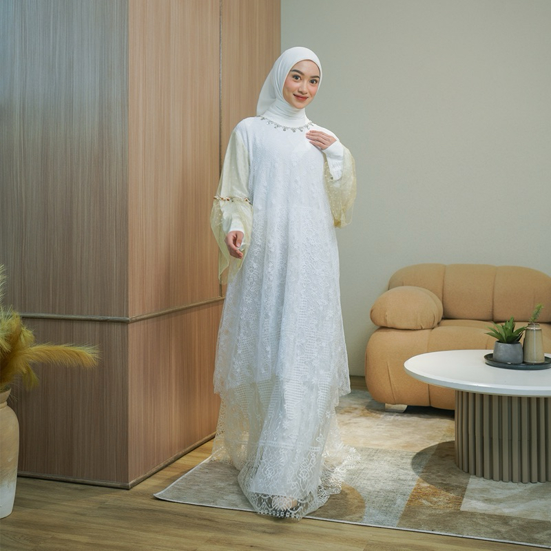Haditsya Dress Lebaran Aisyah Dress Broken White