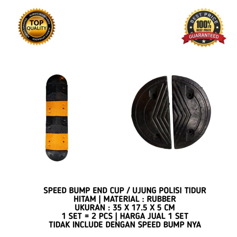 end cup speed bump end cap speed bump rubber ujung polisi tidur 5 cm Rubber Speed bump END CUP