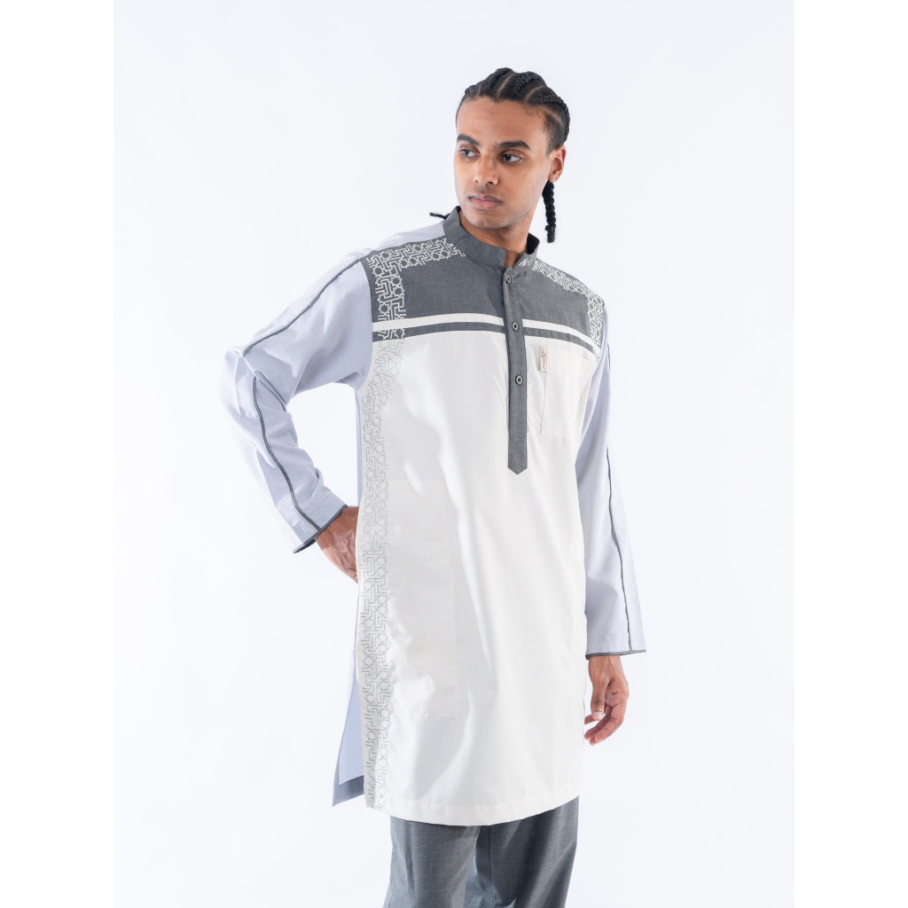 KAMILIANO Kurta Lengan Pendek Pria FARDEEN - BROKEN WHITE
