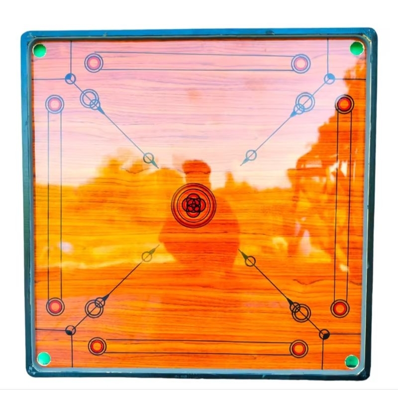 Meja Karambol Kecil 60 cm x 60 cm Komplit Biji Dan Kristal Nya