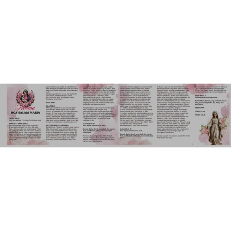 Lembar Doa Novena Tiga Salam Maria