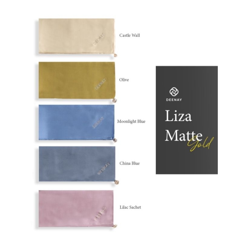 Hijab Segiempat Deenay Polos Liza Matte Castel wall||Moonlightblue||Olive||Lilac Sachet||China blue