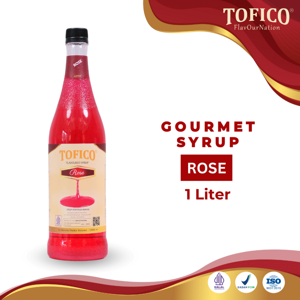 

Syrup Rose Tofico / Sirup Rasa Rose Premium 1 Liter / Tofico Syrup Official