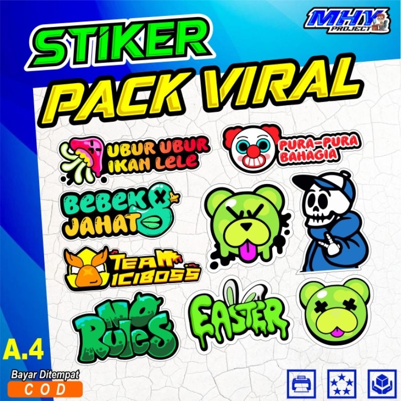 

Stiker cutting pack kata kata dan logo viral code A.4