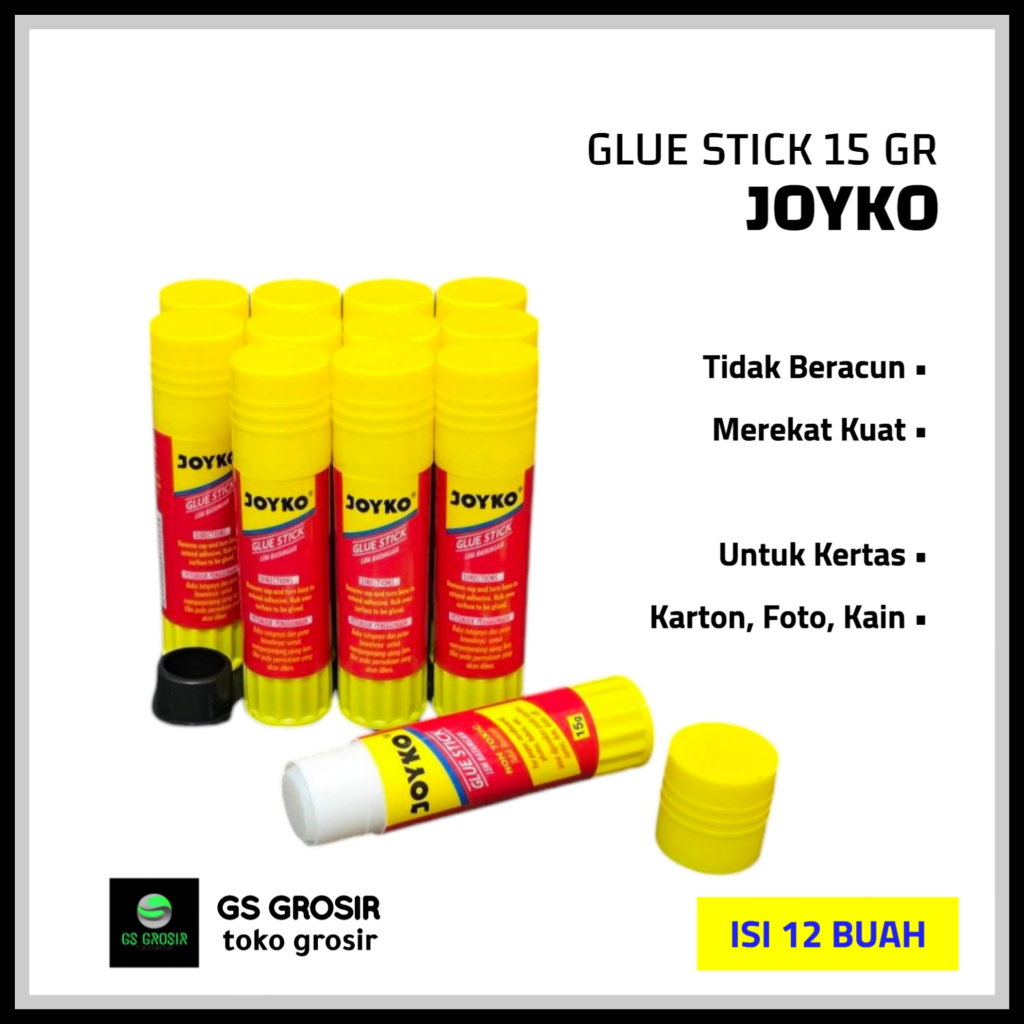 

Glue Stick | Lem Batangan 15 Gram JOYKO [ isi 12 buah ]
