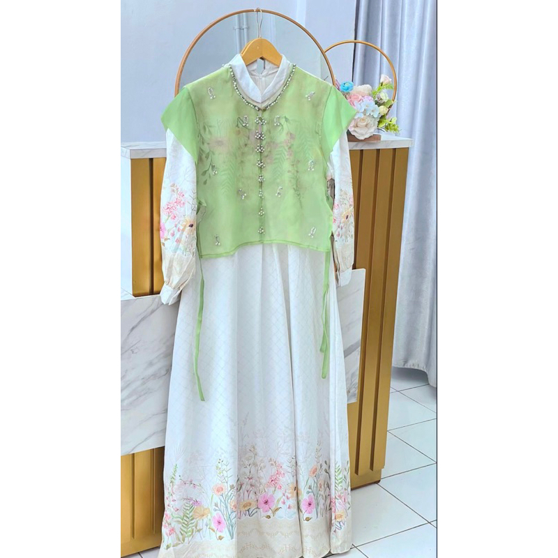Dress Lebaran Payet Organza