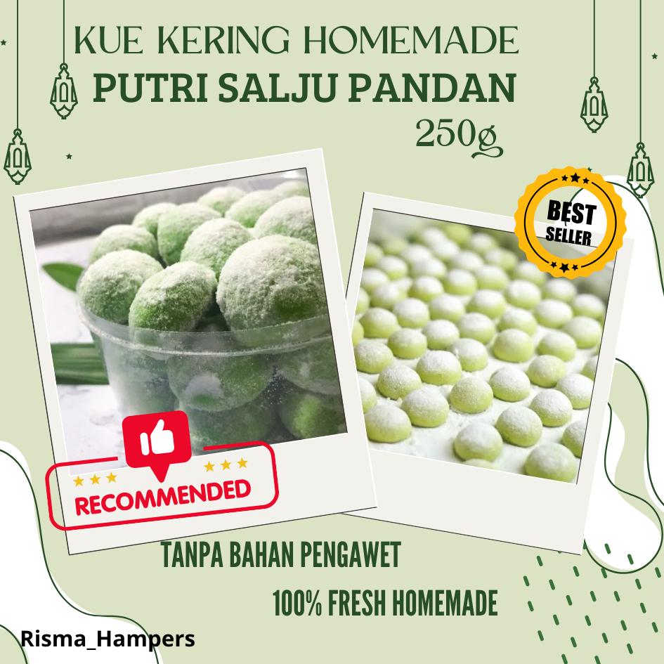 

PUTRI SALJU PANDAN HOMEMADE KUE KERING 250 GRAM / KUE KERING LEBARAN 2025