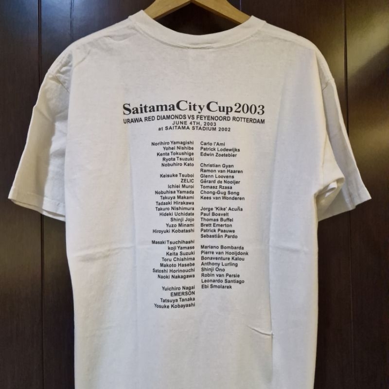 Saitama City Cup 2003 Urawa Reds Versus Feyenoord Rotterdam Y2K Tshirt T-Shirt Baju Tee Kaos Vintage
