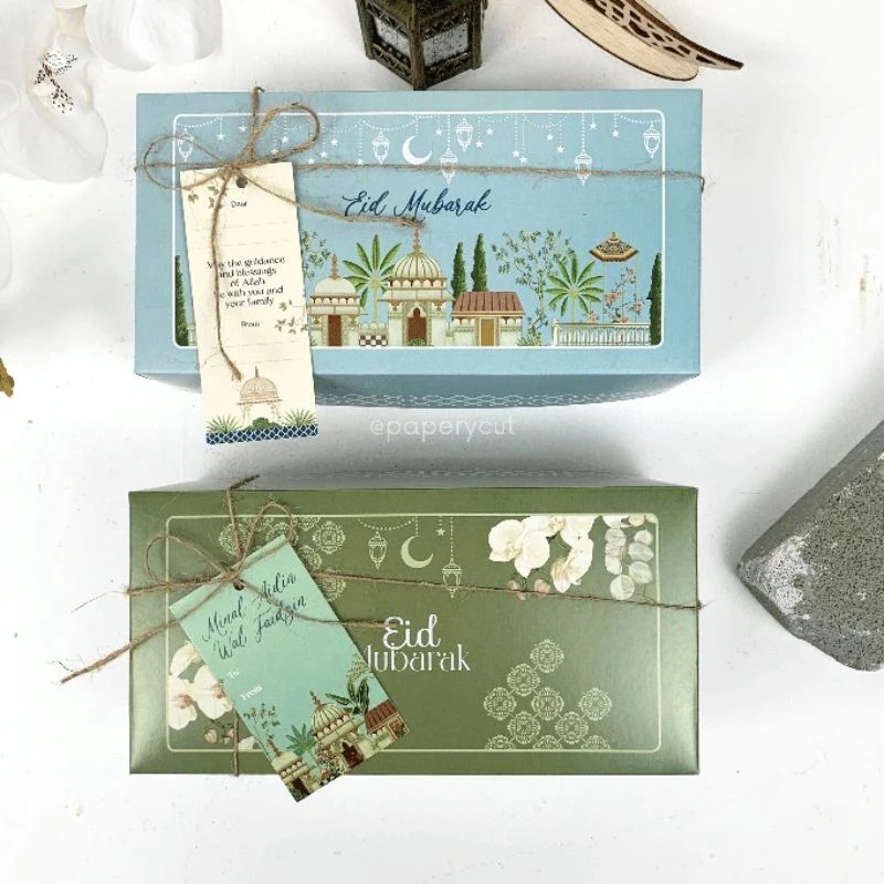 

Box Dus kotak Packaging Hampers Kue Lebaran / Idul Fitri 22 x 11 x 8 cm - ECO isi 10pcs