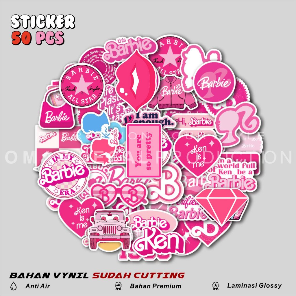 STICKER PACK BARBIE WATERPROOF STIKER AESTHETIC UNTUK LAPTOP CASE HP HELM STICKER CASE