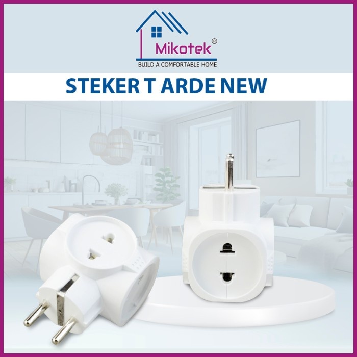 Steker T Multi Mikotek / Steker T Datar 4 Lubang Colokan MT-7899K SNI