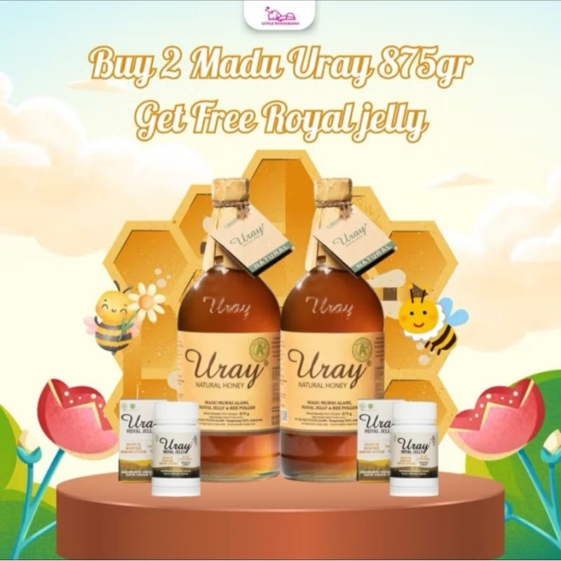 

Madu Uray Natural Honey 875gr Grade A+ with Royal Jelly & Bee Pollen