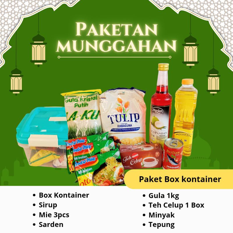 

Amanta Segar Bogor | Paketan Munggahan Paket Sembako Murah Ramadhan Lebaran Lengkap Termasuk Kontainer Box/Gula/Tepung/SirupMarjan/Minyak Goreng/Indomie/Teh Celup/Sarden Amanta