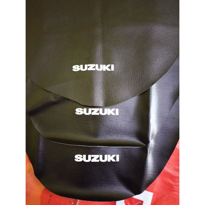 kulit jok custom satria Fu+sablon tulisan suzuki.bahan ORI basic kulit jok shogun 125