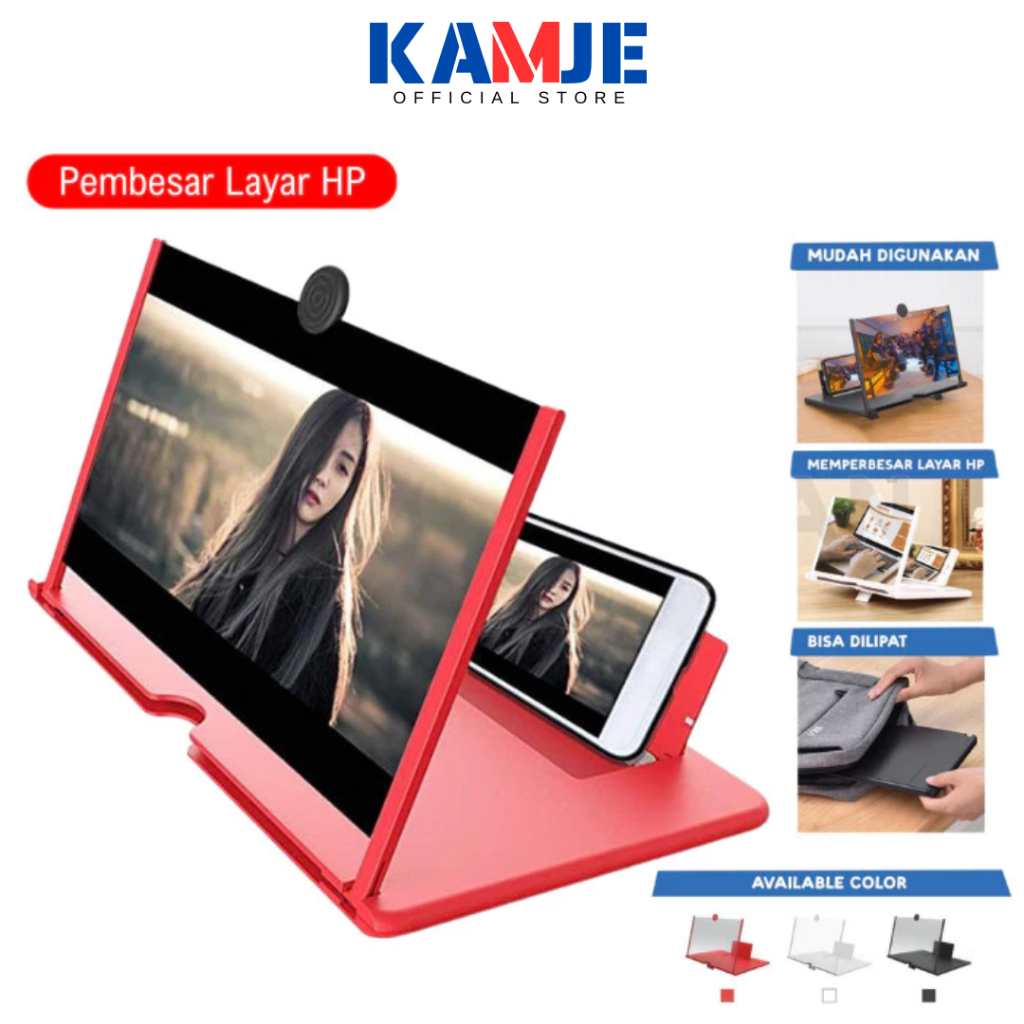 KAMJE Kaca Pembesar Layar Hp Smartphone Untuk Nonton 3D HD 12 inch Anti Radiasi KH080