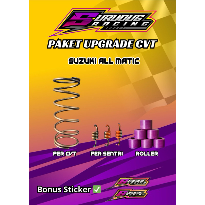 PAKET UPGRADE CVT SUZUKI ALL MATIC NEX SPIN SKYDRIVE SKYWAVE PAKET KIRIAN MATIC SUZUKI