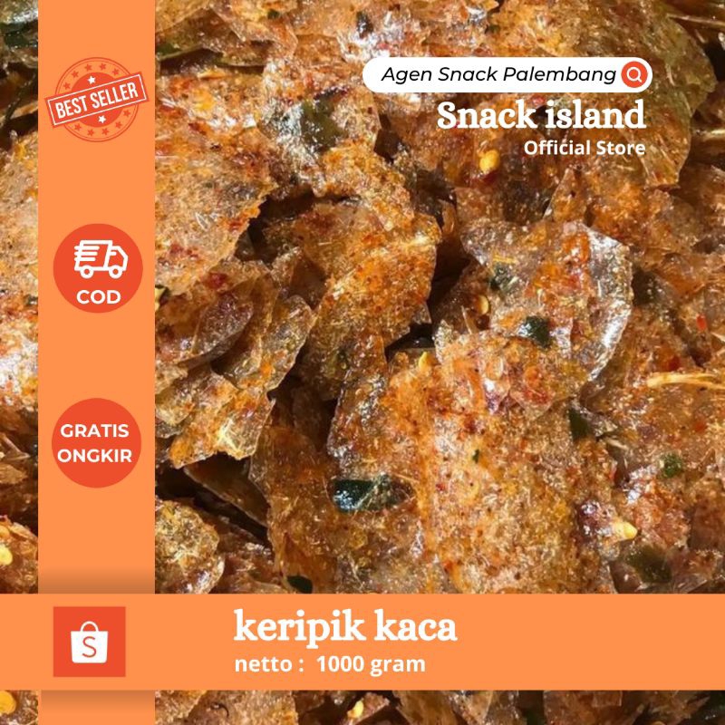 

keripik kaca 1kg / keripik kaca 1000gram / kripca / keripik kaca pedas daun jeruk
