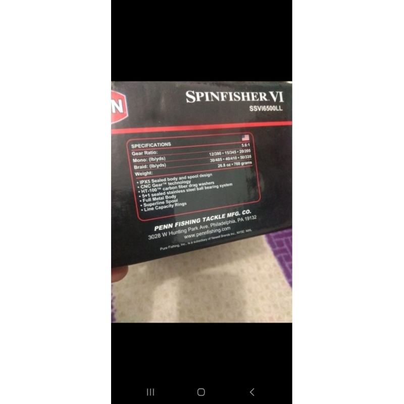 reel PENN Spinfisher VI SSVI6500LL