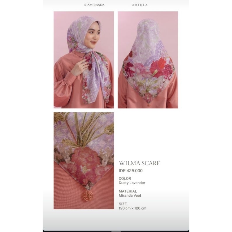 Wilma Scarf Dusty Lavender Ria Miranda x Artkea New