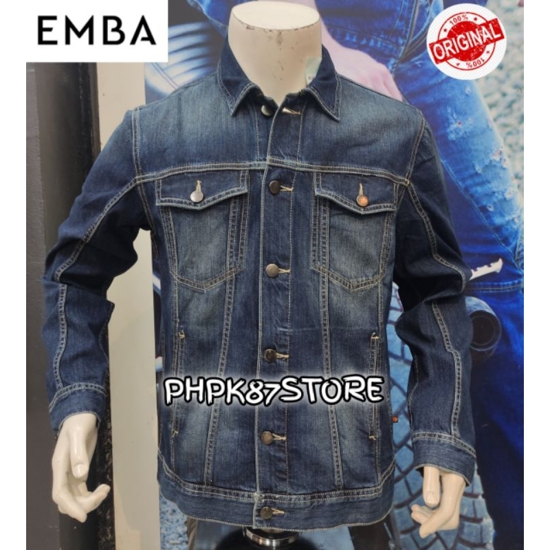 Jaket panjang pria merek Emba Denim,jaket original premium