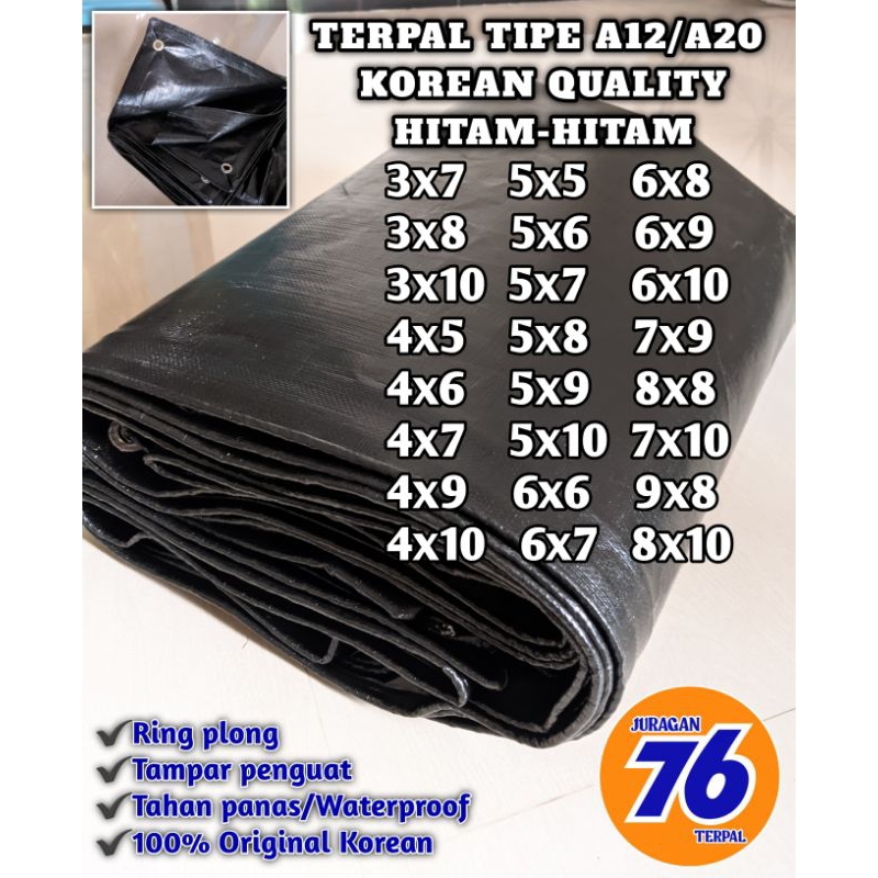 Xylonen - terpal a12 atau a20 korea hitam-hitam