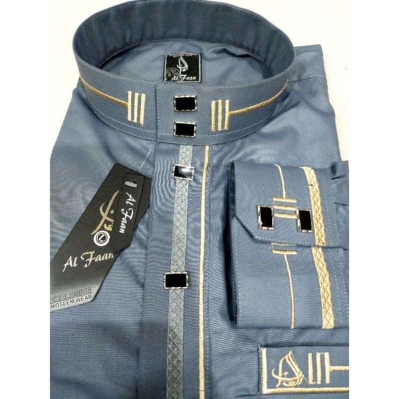 jubah pria gamis pria mewah model terbaru Al faan jubah reguler mewah bordir