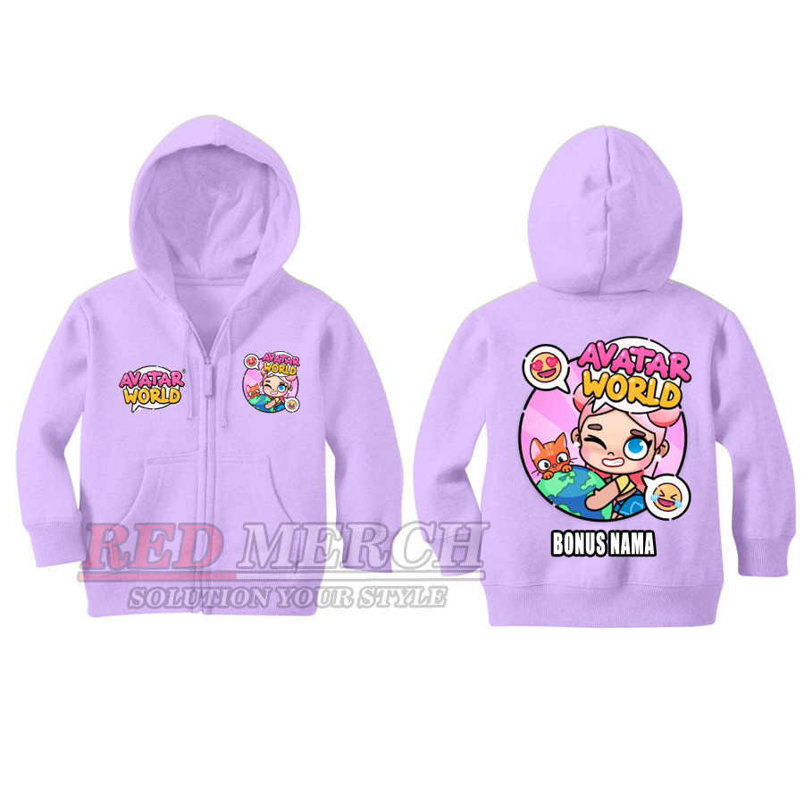 JAKET ANAK PEREMPUAN HOODIE ZIPPER AVATAR WORLD PAZU WORLD GAMES