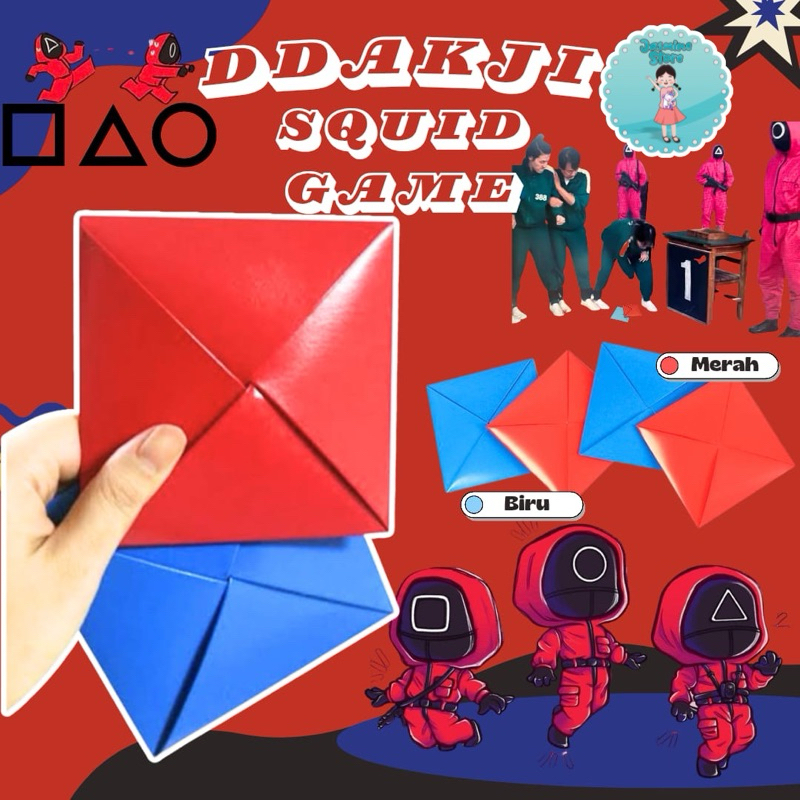 Ddakji Squid Game Set Ddakji/Ddakji Squid Game Permainan Ddakji korea squid game kertas tebal/Mainan