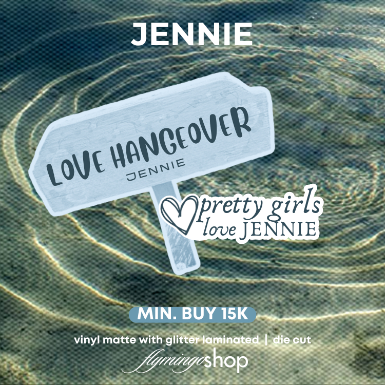 

sticker LOVE HANGEOVER song lyrics by JENNIE BLACKPINK vinyl glitter | stiker pretty girls