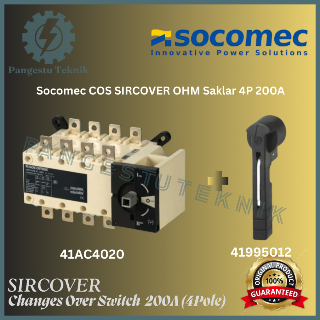 Socomec Change Over Switch (COS) SIRCOVER COS OHM Saklar 4P 200A