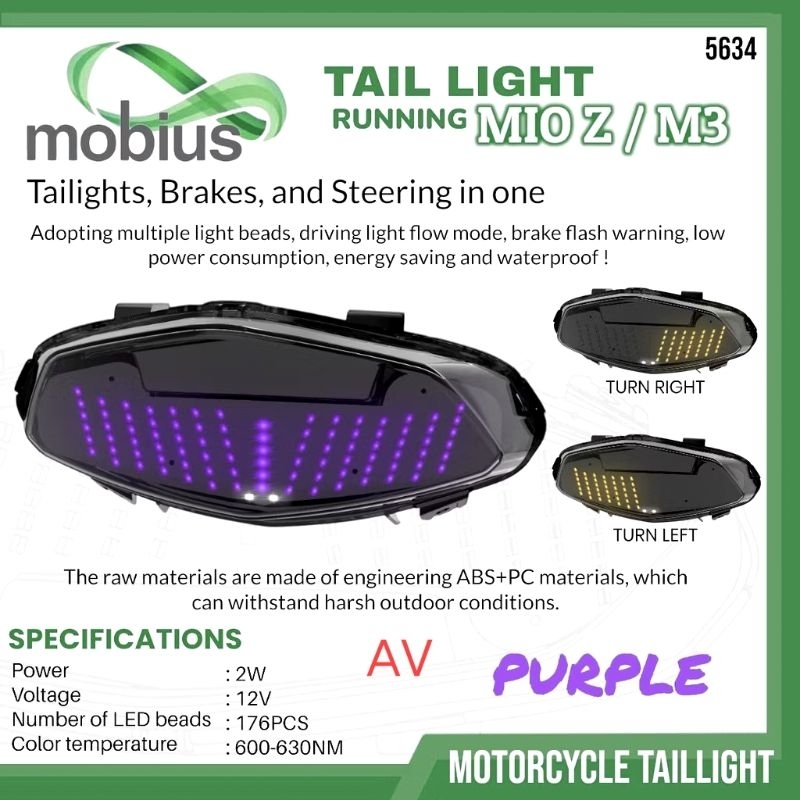 Lampu LED Stop + Sein Belakang MOBIUS Model Colosseum Running untuk Yamaha MIO Z / M3 - Motorcycle